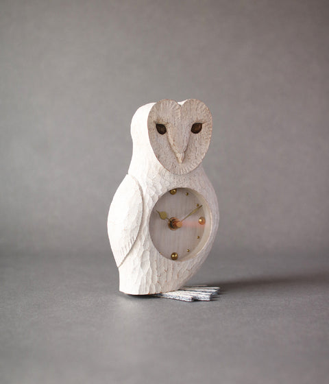 [PRE-ORDER] White Barn Owl Desk Clock