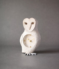 [PRE-ORDER] White Barn Owl Desk Clock