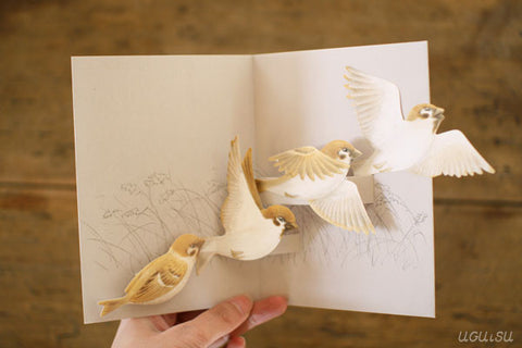 Tobidustry Pop-Up Bird Card {Tree Sparrow}