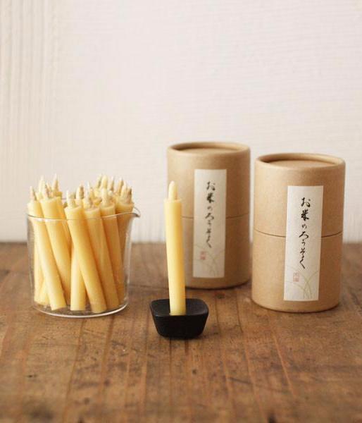 Japanese Rice Bran Wax Candles Pack of 20 Vegan candle sticks