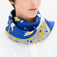 Furoshiki Wrapping Cloth {Stockholm} Blue/Grey/Yellow