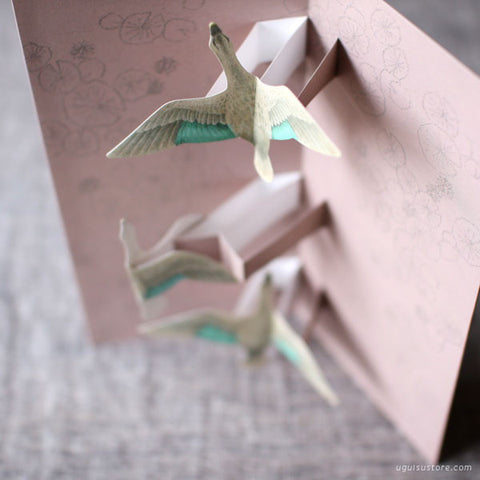 Tobidustry Pop-Up Bird Card {Spot-billed Duck}